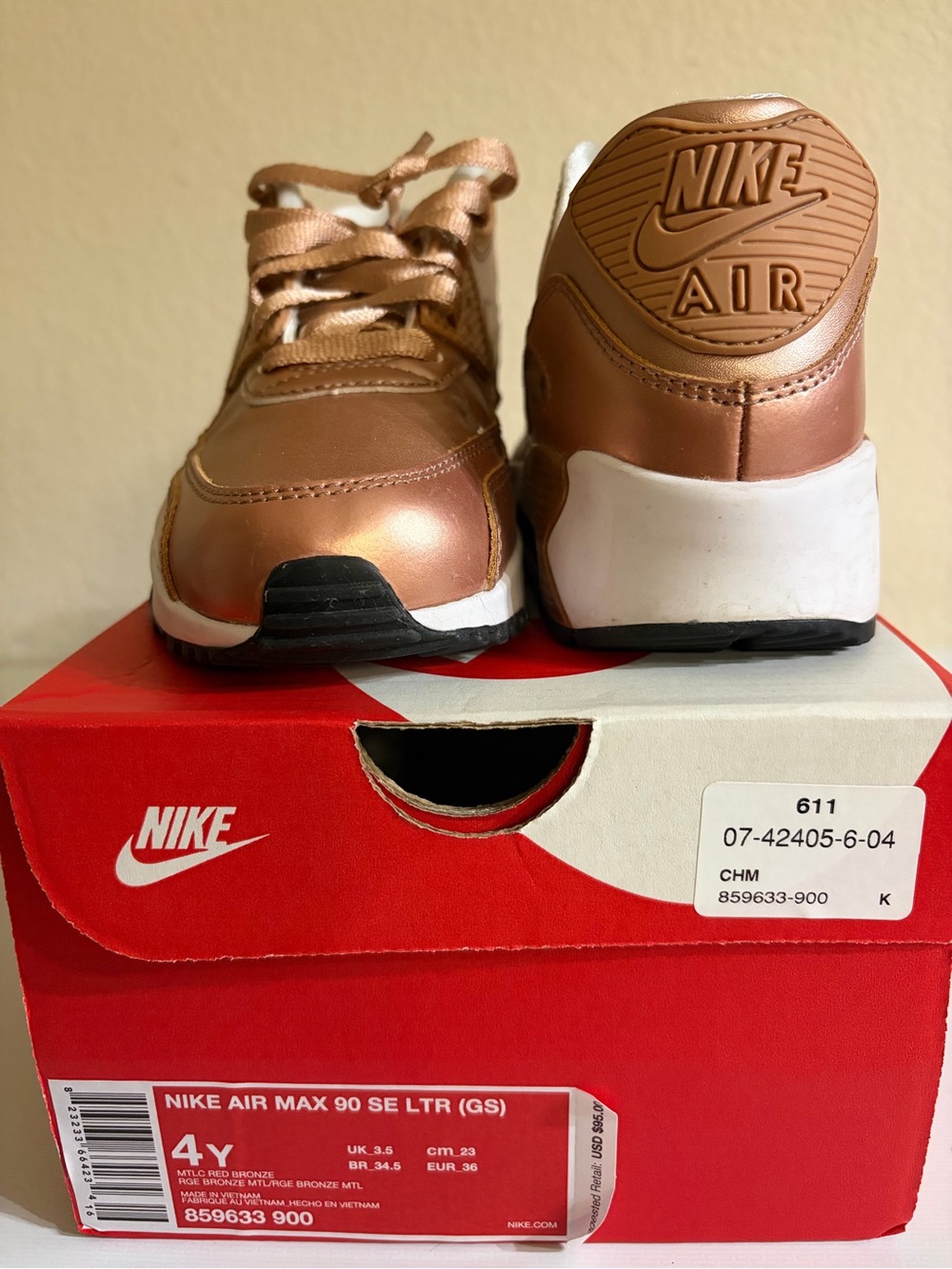 Nike Rose Gold Air Max Sneakers